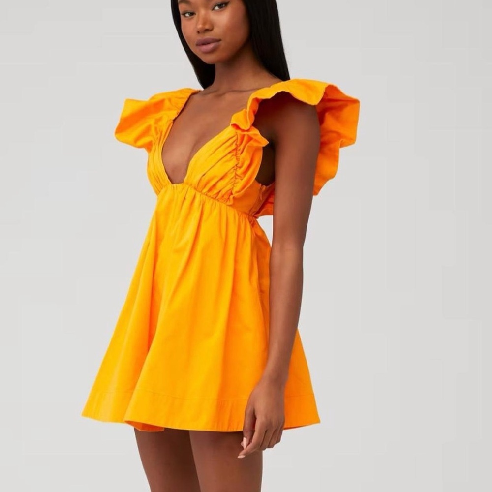 For Love And Lemons clementine  Orange Mini Dress
